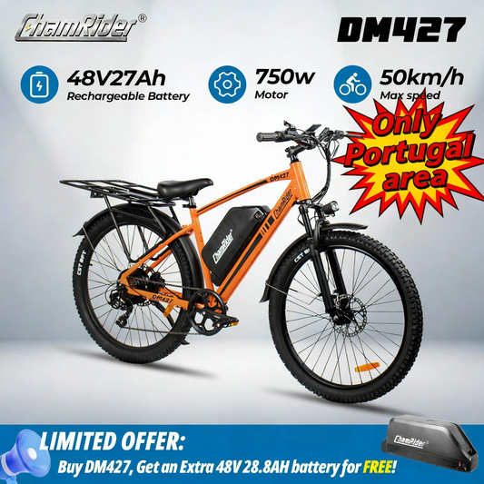ChamRider DM427 E-bike - Long Range Lightweight Stylish Commuter & Delivery E-MTB for European Teens, Riders & Delivery Pros