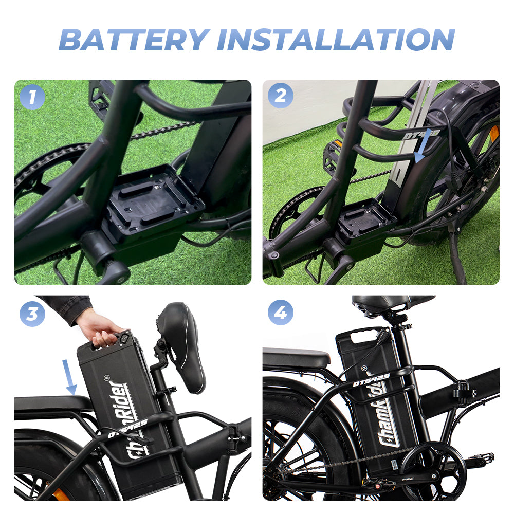 ChamRider 32AH Super Fish Battery – 32AH E-bike Power Unit | Fits DT450/DTS425 Perfectly | Polymer Cell with 40A BMS | High - Capacity Solution for European Food Delivery Cyclists