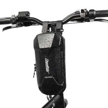 ChamRider EVA Hard Shell E-Bike Front Bag – Waterproof, Heavy-Duty & Quick-Release for European Delivery Riders, Commuters & Cyclists | Lightweight, Organized Storage with Shoulder Strap