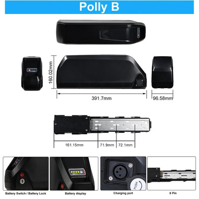 ChamRider DM427 PollyB Battery - 48V27AH High-Capacity Down Tube Battery for Long-Range Commuting & Food Delivery E-Bikes | Ultra Durable, Cost-Effective Power Solution