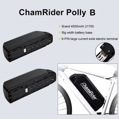 ChamRider DM427 PollyB Battery - 48V27AH High-Capacity Down Tube Battery for Long-Range Commuting & Food Delivery E-Bikes | Ultra Durable, Cost-Effective Power Solution